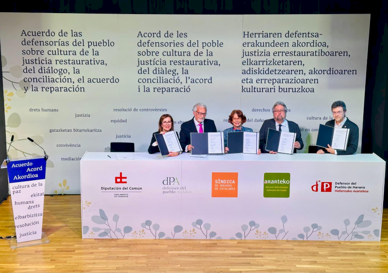 Titulares firmantes del próximo acuerdo entre Defensorías del Pueblo para impulsar los ODS y la Agenda 2030