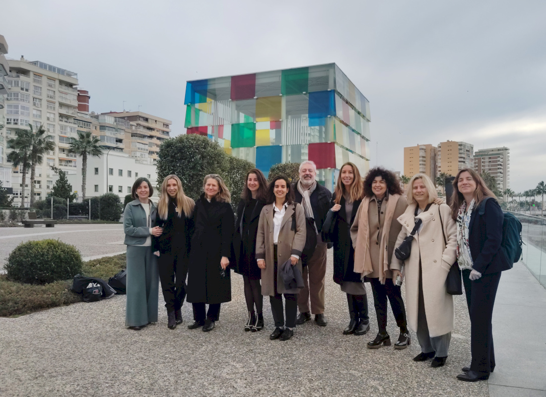 Representantes de las Defensorías de Aragón, Navarra, España, Andalucía, País Vasco y Canarias, en las jornadas de la Red Europea de Defensores del Pueblo, celebradas en el Centro Pompidou de Málaga.